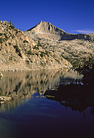 Mt. Clarence King reflected in a lake in Sixty Lakes Basin