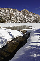 Frozen Echo Lake near Lake Tahoe in El Dorado National Forest