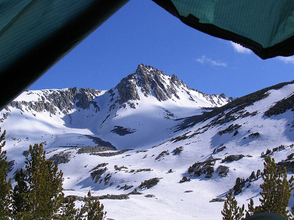 View outside my tent at Saddlerock Lake