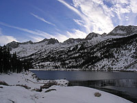 Snow and lake