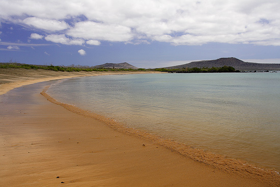 View from the beach of Post Office Bay on Floreana Island