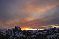 sunrise from glacier point in winter