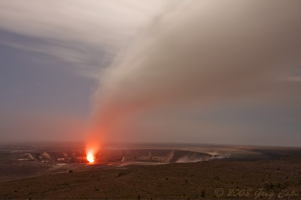 Kilauea Smoke Plume at Night