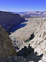 Looking south from Forester Pass on the John Muir Trail
