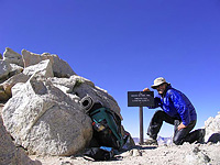 Greg Cope on forester pass, day 12 of hiking the John Muir Trail