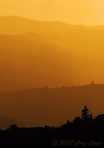 Sunset at Russian Ridge Open Space Preserve.
