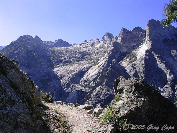 Photograph of the trail above Bearpaw Meadow