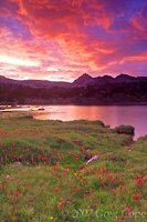 Sunset from Greenstone Lake in Twenty Lakes basin