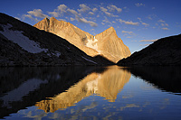 Triangle patterns at sunrise over Vee Lake in the High Sierra