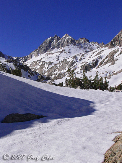 Early spring in snow covered Vidette Lakes Basin, Kings Canyon National Park
