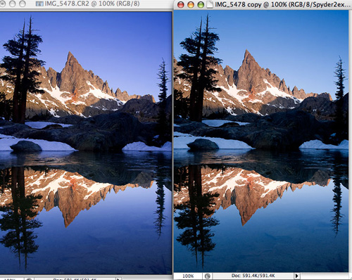 Duplicate images to be used to color match a soft-proof set to a screen color profile