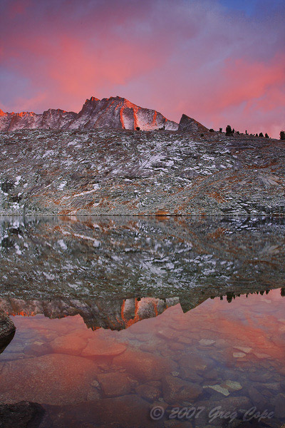 Sunset in Sphinx Lakes Basin